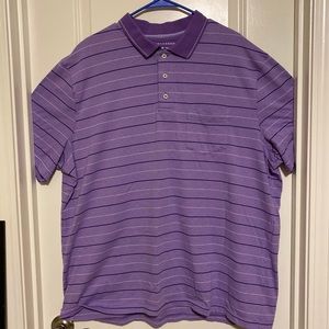 Saddlebred Purple Striped Pocket Polo